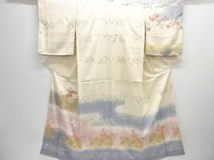 霞に秋草模様訪問着